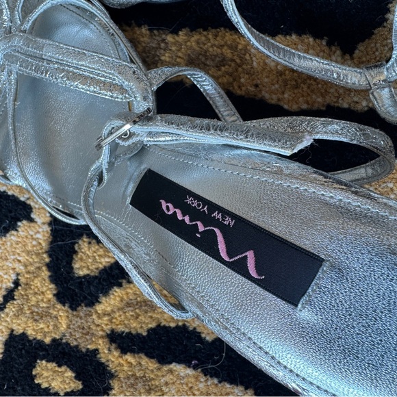 Women's Silver Strappy Sandals - Picture 5 of 7